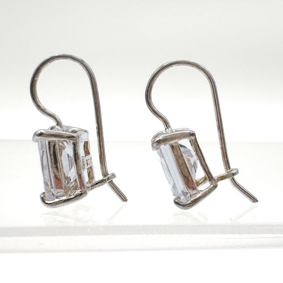 Designer Silpada CZ Earrings Sterling Silver Cubic Zirconia Fish Hook Drop - Picture 8 of 13